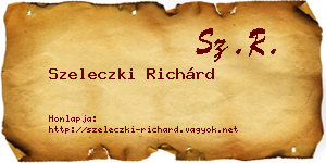 Szeleczki Richárd névjegykártya
