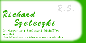 richard szeleczki business card